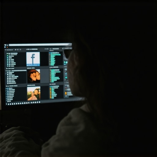 Person reviewing social media analytics on a laptop to optimize GMB activity timing.