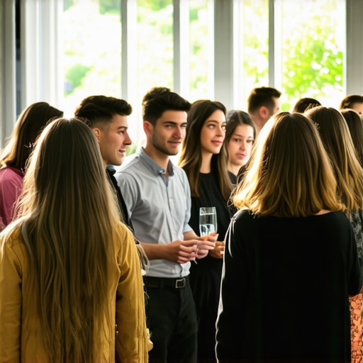 Community Engagement Event for GMB Optimization People participating actively at a local community event, boosting GMB profile engagement.