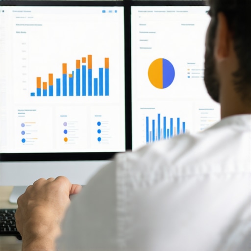 Marketer reviewing GMB analytics and engagement metrics.