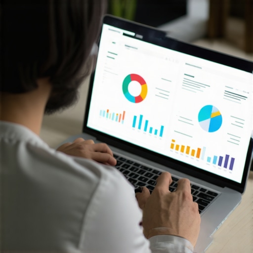 Person analyzing local SEO engagement metrics on a laptop.