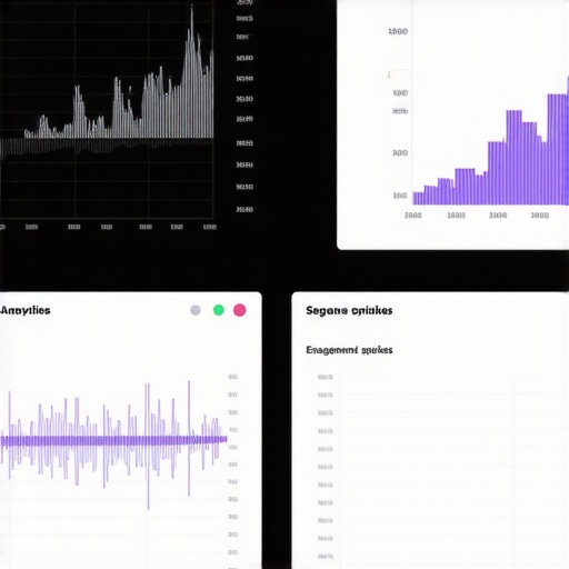 Website analytics dashboard highlighting user activity spikes during evening hours