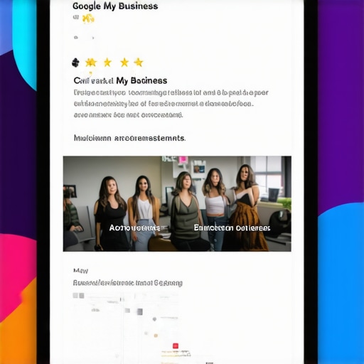 Google My Business profile showcasing reviews, photos, and customer questions