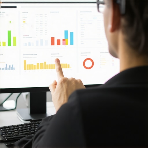 Person reviewing digital marketing analytics on a laptop, focusing on engagement signals and local SEO data.