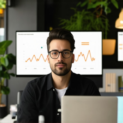 Person reviewing Google My Business insights on a laptop