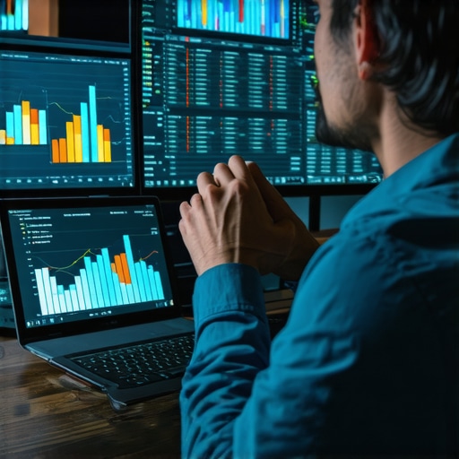 Data-Driven Engagement Analysis for Local SEO Digital marketer analyzing engagement data for local SEO optimization.