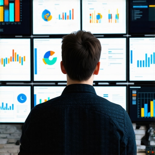 Marketing professional reviewing engagement analytics on computer screens.