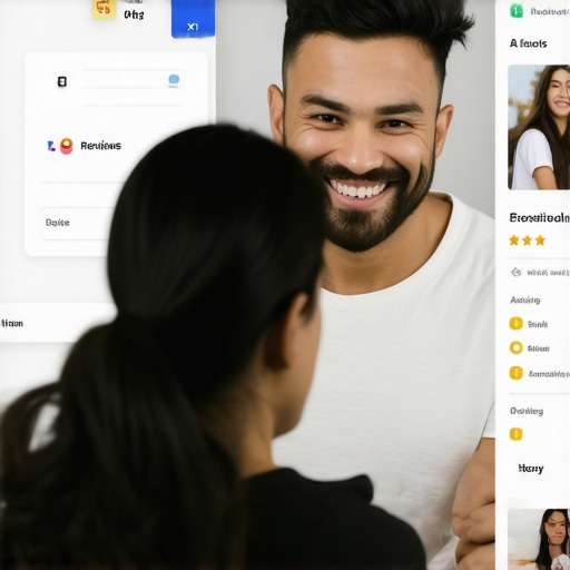 Business owner managing GMB profile with reviews and photos