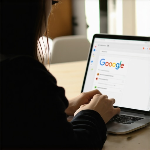 Person updating and engaging with GMB profile on laptop for local SEO