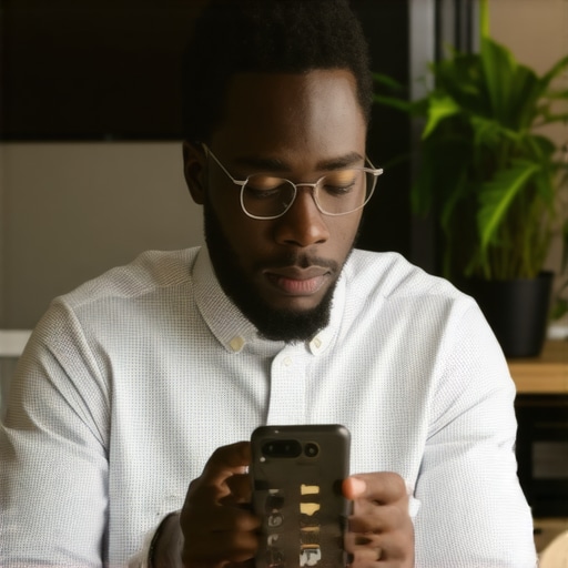 Business owner replying to reviews on a smartphone