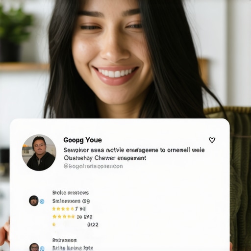 A person responding to reviews on a laptop, illustrating GMB engagement activity.