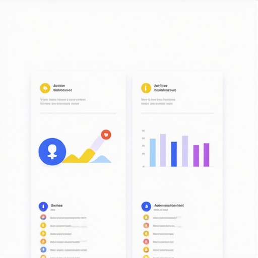 A colorful illustration of GMB dashboard with engagement icons and graphs.