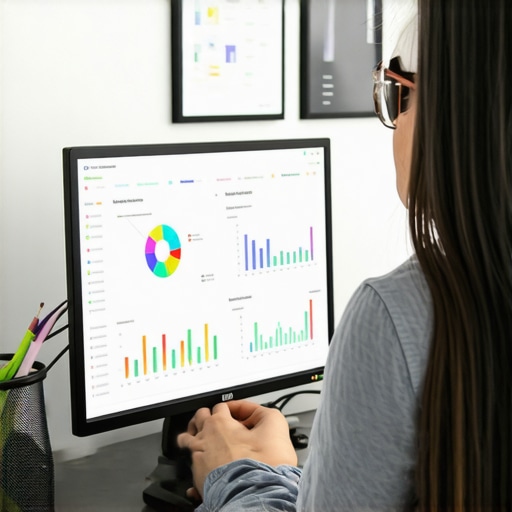 Person reviewing analytics charts and engagement metrics on a laptop for local SEO maintenance.