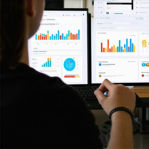 A professional reviewing GMB analytics on a computer screen