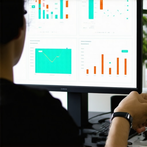 Person reviewing digital analytics dashboard with GMB engagement metrics