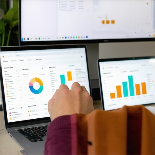 A digital marketer reviewing engagement and ranking data on a laptop for local SEO management