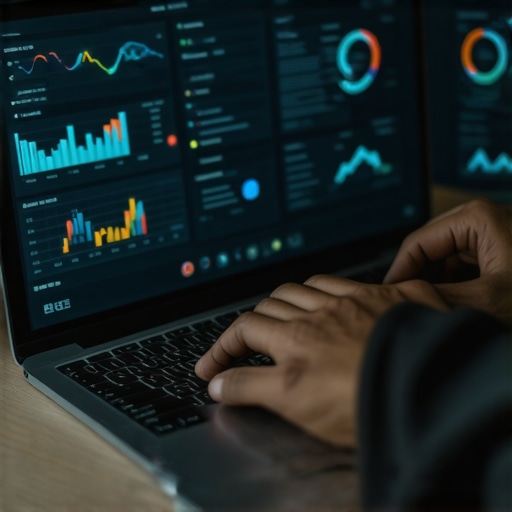 A person analyzing GMB engagement data on their laptop to optimize local SEO strategies.