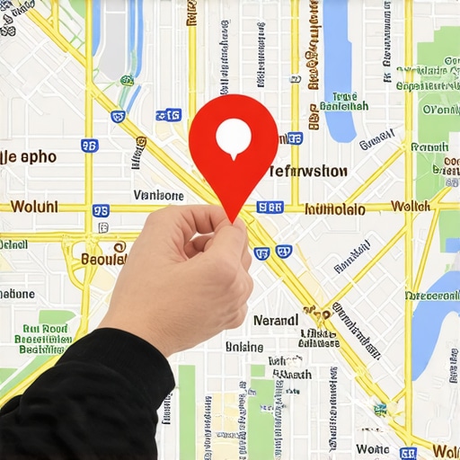 Illustration of user panning across a map showing a local business area